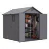 6x8_plastic_shed_with_windows_dark_gray_main2 Patiowell 6x8 ft Plastic Shed with Vent, Window & Sloped Roof, Dark Gray