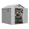 Patiowell 6x8 ft Plastic Shed with Vent, Window & Sloped Roof, Light Gray