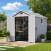 Patiowell 6x8 ft Plastic Shed with Vent, Window & Sloped Roof, Light Gray