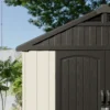 Kick-it 8x6 Plastic Storage Shed with Floor, Gray & Beige