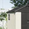 Kick-it 8x6 Plastic Storage Shed with Floor, Gray & Beige