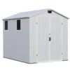 Patiowell 6x8 ft Plastic Storage Shed with Vents and Windows, Gray