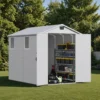 Patiowell 6x8 ft Plastic Storage Shed with Vents and Windows, Gray